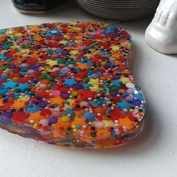 Handmade Rainbow Sprinkles Resin Ouija Planchette - Picture 6 of 11